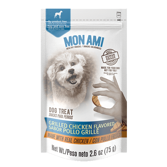 MON AMI DOG TREATS POLLO A LA PARRILLA, SOBRES, DE 14 GOLOSINAS DE 75G