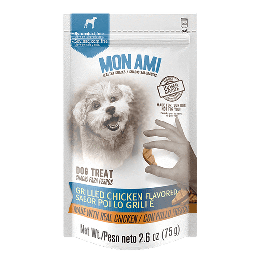 MON AMI DOG TREATS POLLO A LA PARRILLA, SOBRES, DE 14 GOLOSINAS DE 75G