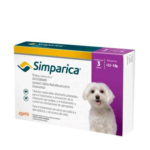 SIMPARICA ANTIPULGAS 10MG (2.5 A 5KG)